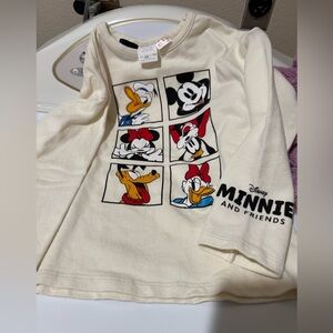 Zara x Disney Character Cream Long Sleeve Tee